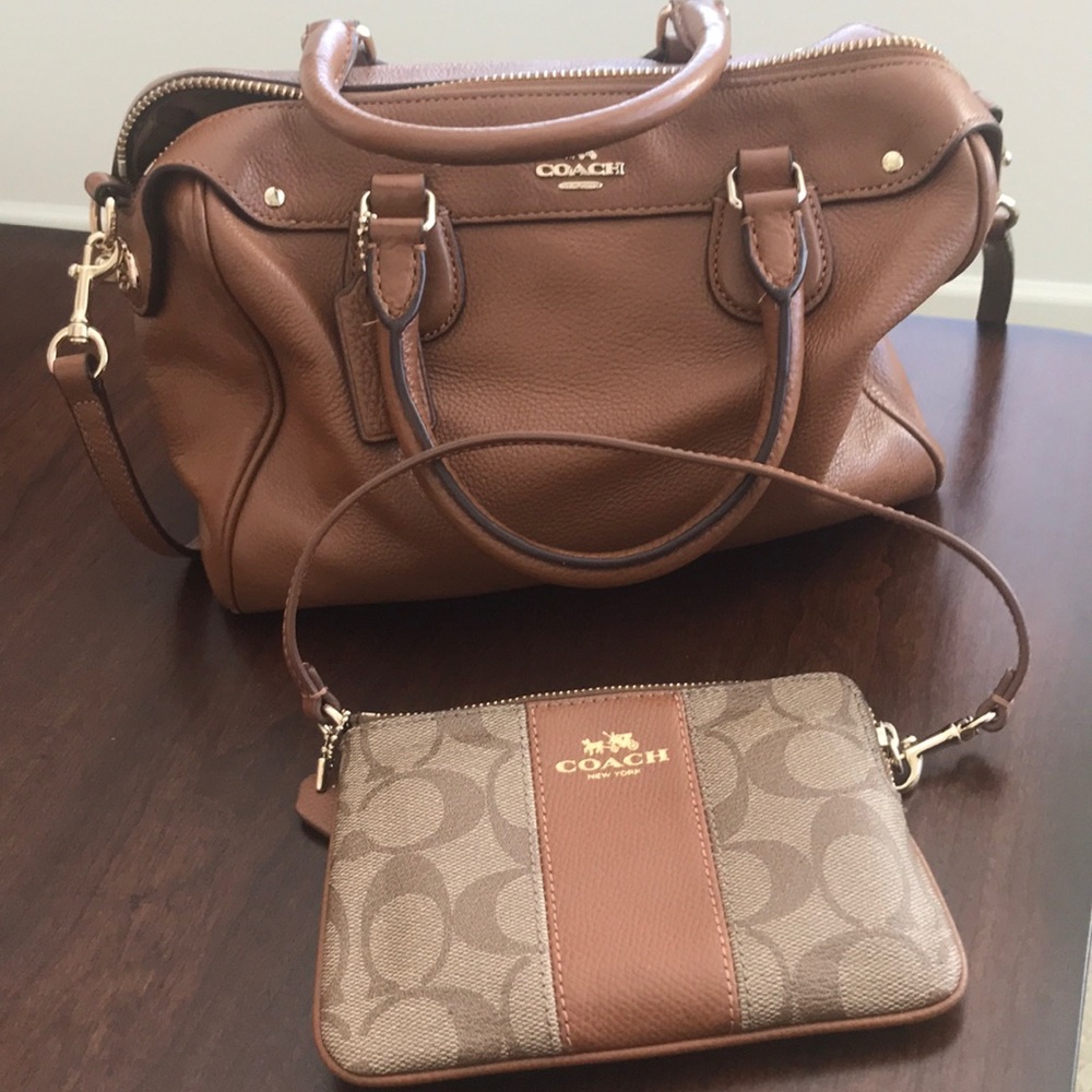 Coach mini Bennett saddle handbag & wristlet